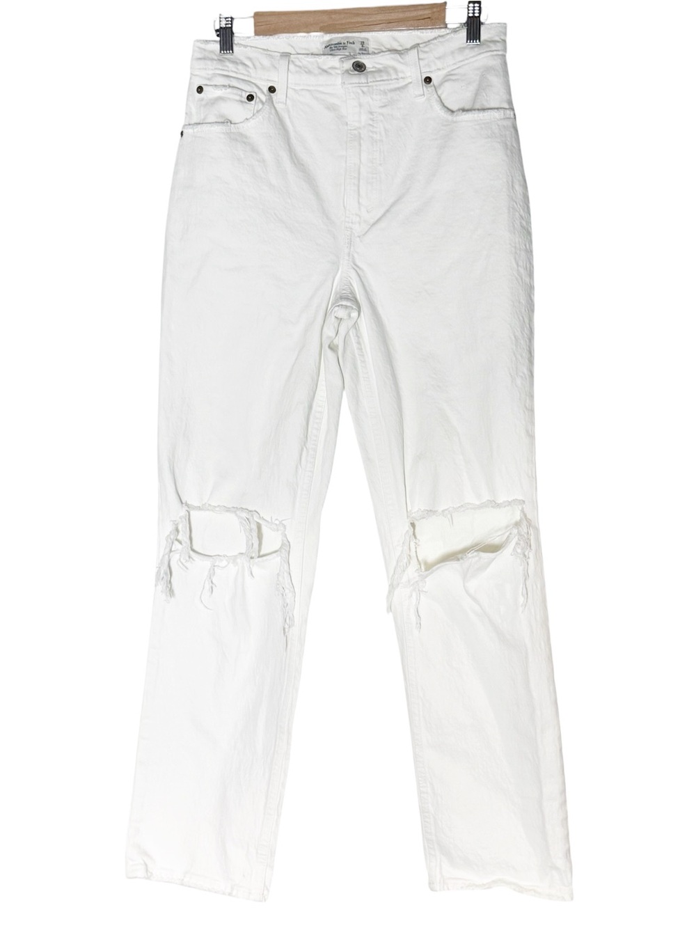 Abercrombie & Fitch The 90s Straight Ultra High Rise White Jeans Size 29 Denim